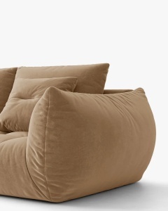 COLTAR MODULAR BLOOM, PE DREAPTA, BEJ MIGDALA, 327 CM, CU TAPITERIE DIN TEXTIL CATIFEA CASINO, MICADONI - Img 4
