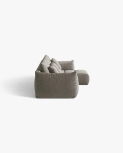 COLTAR MODULAR BLOOM, PE DREAPTA, GRI, 327 CM, CU TAPITERIE DIN TEXTIL CATIFEA CASINO, MICADONI - Img 3