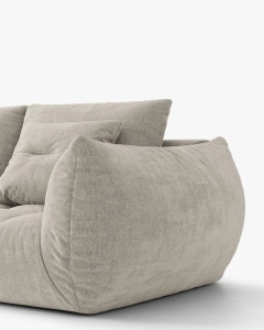 COLTAR MODULAR BLOOM, PE DREAPTA, GRI DESCHIS, 327 CM, CU TAPITERIE DIN TEXTIL STRUCTURAT WIND, MICADONI - Img 2