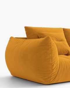 COLTAR MODULAR BLOOM, PE STANGA, GALBEN, 327 CM, CU TAPITERIE DIN TEXTIL CATIFEA CASINO, MICADONI - Img 4