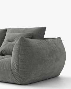 COLTAR MODULAR BLOOM, PE STANGA, GRI INCHIS, 327 CM, CU TAPITERIE DIN TEXTIL STRUCTURAT WIND, MICADONI - Img 4