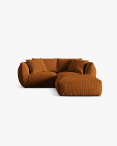 COLTAR MODULAR CHRIS, 220X100, CARAMIZIU, CU TAPITERIE DIN TEXTIL CATIFEA CASINO, MICADONI