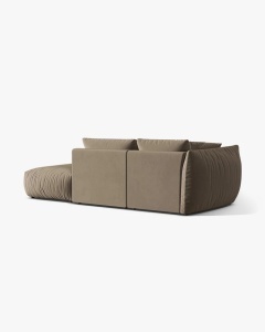 COLTAR MODULAR CHRIS, PE DREAPTA, 315X100, MARO DESCHIS, CU TAPITERIE DIN TEXTIL CATIFEA CASINO, MICADONI - Img 2