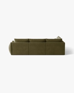 COLTAR MODULAR, CU 4 LOCURI, BLOOM, PE DREAPTA, VERDE DESCHIS, 316 CM, CU TAPITERIE DIN TEXTIL CATIFEA CASINO, MICADONI - Img 4
