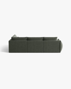 COLTAR MODULAR, CU 4 LOCURI, BLOOM, PE STANGA, VERDE MUSCHI, 316 CM, CU TAPITERIE DIN TEXTIL STRUCTURAT WIND, MICADONI - Img 4