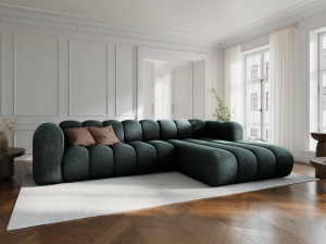COLTAR MODULAR LUPIN, DREAPTA, 4 LOCURI, 288 CM, VERDE PETROL 78, TAPITERIE CHENILLE, DESIGN DEOSEBIT