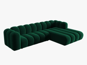 COLTAR MODULAR LUPIN, DREAPTA, 4 LOCURI, 288 CM, VERDE SMARALD 7, TAPITERIE DIN CATIFEA, DESIGN DEOSEBIT - Img 2