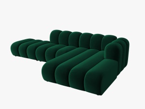COLTAR MODULAR LUPIN, DREAPTA, 5 LOCURI, 294 CM, VERDE SMARALD 7, TAPITERIE DIN CATIFEA, DESIGN DEOSEBIT - Img 3
