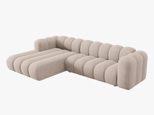 COLTAR MODULAR LUPIN, STANGA, 4 LOCURI, 288 CM, BEJ 30, TAPITERIE CHENILLE, DESIGN DEOSEBIT - Img 3