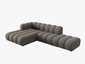 COLTAR MODULAR LUPIN, STANGA, 5 LOCURI, 294 CM, GRI 16, TAPITERIE CHENILLE, DESIGN DEOSEBIT - Img 3