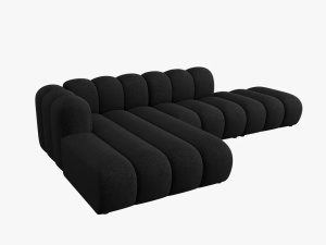 COLTAR MODULAR LUPIN, STANGA, 5 LOCURI, 294 CM, NEGRU 19, TAPITERIE CHENILLE, DESIGN DEOSEBIT - Img 4