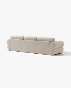 COLTAR MODULAR, OPHELIA, BEJ, PE STANGA, 297 CM, CU TAPITERIE DIN TEXTIL CATIFEA VENUS, MICADONI - Img 4