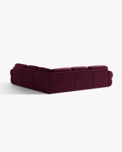 COLTAR MODULAR, OPHELIA, CIOCOLATIU, 289 CM, CU TAPITERIE DIN TEXTIL CATIFEA VENUS, MICADONI - Img 3