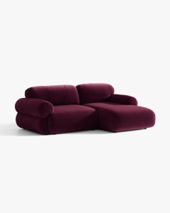 COLTAR MODULAR, OPHELIA, VISINIU, PE DREAPTA, 236 CM, CU TAPITERIE DIN TEXTIL CATIFEA VENUS, MICADONI - Img 2