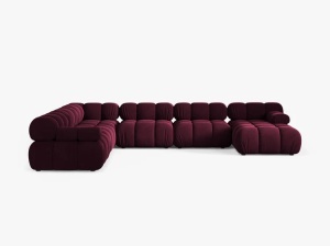 COLTAR MODULAR PANORAMIC BELLIS, PE STANGA, VISINIU, CU TAPITERIE DIN CATIFEA VENUS, MICADONI - Img 2