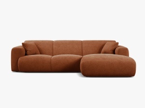 COLTAR MOLINO, 225 CM, PE DREAPTA, CARAIZIU, CU TAPITERIE DIN TEXTIL BOUCLE BALOO, MICADONI
