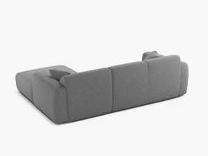 COLTAR MOLINO, 225 CM, PE DREAPTA, GRI DESCHIS, CU TAPITERIE DIN TEXTIL CHENILLE EDEN, MICADONI - Img 3