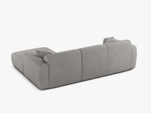 COLTAR MOLINO, 225 CM, PE DREAPTA, GRI DESCHIS, CU TAPITERIE DIN TEXTIL CHENILLE REBEL, MICADONI - Img 3
