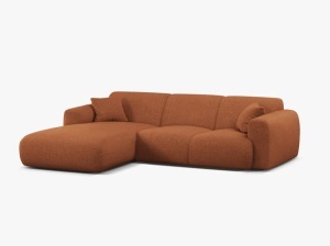 COLTAR MOLINO, 225 CM, PE STANGA, CARAMIZIU, CU TAPITERIE DIN TEXTIL CHENILLE EDEN, MICADONI - Img 2
