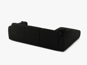COLTAR MOLINO, 225 CM, PE STANGA, NEGRU, CU TAPITERIE DIN TEXTIL BOUCLE BALOO, MICADONI - Img 3
