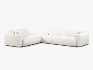 COLTAR MOLINO, 315 CM, PE STANGA, ALB, CU TAPITERIE DIN TEXTIL BOUCLE BALOO, MICADONI