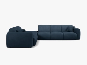 COLTAR MOLINO, 315 CM, PE STANGA, ALBASTRU ROYAL, CU TAPITERIE DIN TEXTIL CHENILLE REBEL, MICADONI - Img 2