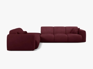 COLTAR MOLINO, 315 CM, PE STANGA, BORDO, CU TAPITERIE DIN TEXTIL CHENILLE REBEL, MICADONI - Img 2