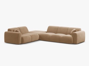 COLTAR MOLINO, 315 CM, PE STANGA, NISIPIU, CU TAPITERIE DIN TEXTIL CATIFEA VELVET CASINO, MICADONI
