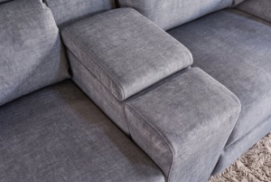 COLTAR MULTIFUNCTIONAL PRIME, 300X270CM, CU SPATIU DE DEPOZITARE, PRIZE, REALIZAT DIN LEMN SI TEXTIL FOARTE FIN, CULOARE GRI - Img 2