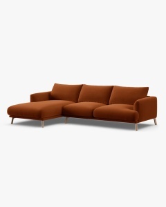 COLTAR NAOMI, PE STANGA, CARAMIZIU, 285X170 CM, TAPITAT CU TAPITERIE DIN TEXTIL CATIFEA SALVADOR, MICADONI - Img 3