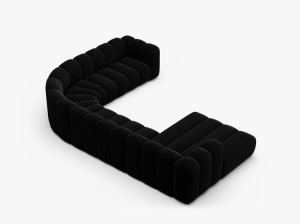 COLTAR PANORAMIC LUPIN, 370, PE STANGA, NEGRU, CU TAPITERIE DIN TEXTIL CATIFEA VENUS, MICADONI - Img 4