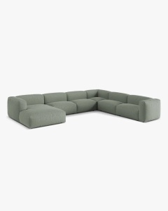 COLTAR PANORAMIC MARTINA, 160X106 CM, PE DREAPTA, VERDE MUSCHI, TAPITAT CU TAPITERIE DIN TEXTIL STRUCTURAT BOSTON, MICADONI - Img 2