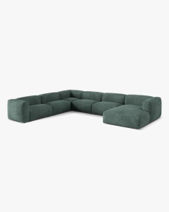 COLTAR PANORAMIC MARTINA, 160X106 CM, PE STANGA, VERDE MUSCHI, TAPITAT CU TAPITERIE DIN TEXTIL CATIFEA VOGUE, MICADONI - Img 2