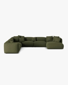 COLTAR PANORAMIC MARTINA, 160X106 CM, PE STANGA, VERDE, TAPITAT CU TAPITERIE DIN TEXTIL STRUCTURAT BOSTON, MICADONI