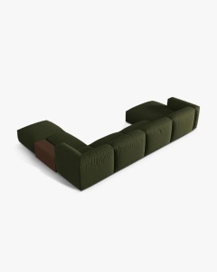 COLTAR PANORAMIC MARTINA, VERDE, 406 CM, DREAPTA, CU TAPITERIE DIN TEXTIL STRACTURAT BOSTON, MICADONI - Img 3