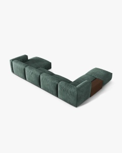 COLTAR PANORAMIC MARTINA, VERDE, 406 CM, STANGA, CU TAPITERIE DIN TEXTIL CATIFEA VOGUE, MICADONI - Img 3