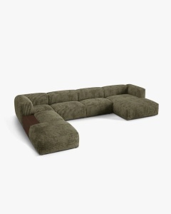 COLTAR PANORAMIC MARTINA, VERDE MUSCHI, 406 CM, STANGA, CU TAPITERIE DIN TEXTIL CORDOI TILIA, MICADONI - Img 2