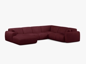 COLTAR PANORAMIC MOLINO, PE DREAPTA, BORDO, 326 CM, , CU TAPITERIE DIN TEXTIL CHENILLE REBEL, MICADONI