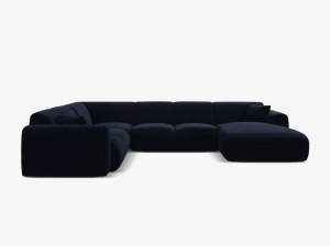 COLTAR PANORAMIC MOLINO, PE STANGA, ALBASTRU ROYAL, 326 CM, , CU TAPITERIE DIN TEXTIL CATIFEA VELVET CASINO, MICADONI - Img 2