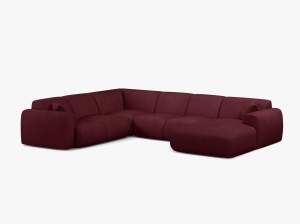 COLTAR PANORAMIC MOLINO, PE STANGA, BORDO, 326 CM, , CU TAPITERIE DIN TEXTIL CHENILLE REBEL, MICADONI