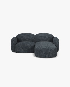 COLTAR PE DREAPTA, BLAIR, 194X 95, ALBASTRU MARIN, CU TAPITERIE DIN TEXTIL STRUCTURAT BALTIMORE, MICADONI