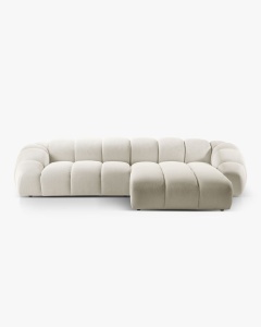 COLTAR PE DREAPTA DIANA, BEJ DESCHIS, 334X182 CM, TAPITAT CU TAPITERIE DIN TEXTIL 3D SONIC, MICADONI