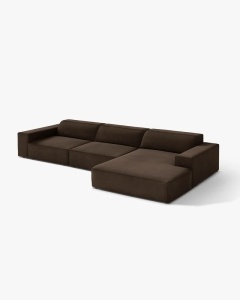COLTAR PE DREAPTA JODIE, CU 4 LOCURI, 284X162 CM, ADANCIME SCAUN 62 CM, MARO INCHIS, TAPITAT CU TAPITERIE DIN TEXTIL CATIFEA BLUVEL, MICADONI - Img 2