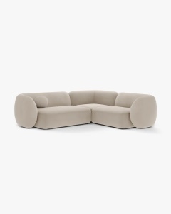 COLTAR PE DREAPTA, KATE, BEJ, 252X220 CM, TAPITAT CU TAPITERIE DIN TEXTIL CATIFEA SALVADOR, MICADONI