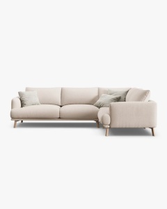COLTAR PE DREAPTA, NAOMI, BEJ, 280X195 CM, TAPITAT CU TAPITERIE DIN TEXTIL STRUCTURAT LIBERTY, MICADONI