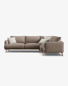 COLTAR PE DREAPTA, NAOMI, CAPPUCCINO, 280X195 CM, TAPITAT CU TAPITERIE DIN TEXTIL STRUCTURAT LIBERTY, MICADONI