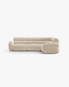 COLTAR PE DREAPTA NEO, BEJ DESCHIS, 295X210 CM, TAPITAT CU TAPITERIE DIN TEXTIL CHENILLE GOLD, MICADONI
