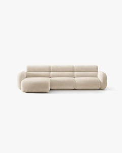 COLTAR PE DREAPTA, NEO, BEJ DESCHIS, 305X165 CM, TAPITAT CU TAPITERIE DIN TEXTIL CHENILLE GOLD, MICADONI