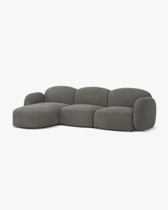 COLTAR PE STANGA, BLAIR, 274X 95, GRI, CU TAPITERIE DIN TEXTIL CATIFEA CASINO, MICADONI - Img 2