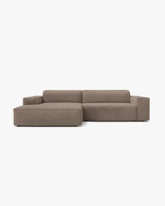 COLTAR PE STANGA, CU 3 LOCURI JODIE, 224X162 CM, ADANCIME SCAUN 62 CM, CAPPUCCINO, TAPITAT CU TAPITERIE DIN TEXTIL STRUCTURAT LIBERTY, MICADONI